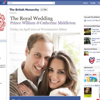 英国王室の公式Facebookページには、2人の写真がトップに掲載され祝賀ムードがただよう
