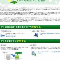 「Windows PC節電策」サイト（画像）