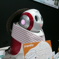 NECならではのデモ。コミュニュケーションロボット「PaPeRo」がユーザーの知りたい情報を教えてくれる
