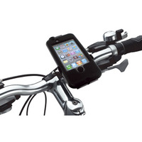 「PIP-JTK2」の自転車取り付けイメージ（iPhoneは別売）