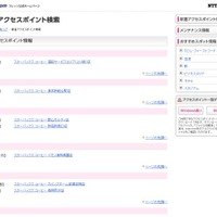 NTT東日本 フレッツ・スポット 新着アクセスポイント情報