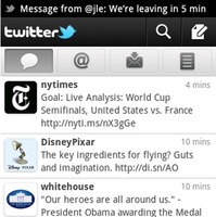「Twitter for Android」の利用画面
