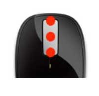 「Microsoft Explorer Touch mouse」3ボタンのイメージ