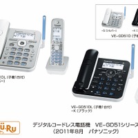 デジタルコードレス電話機 「RU・RU・RU」VE-GD51シリーズ