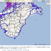 グーグル、「台風12号災害情報」公開……紀伊半島の通行実績データをマップ化 画像