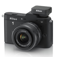 GPSユニット「GP-N100」の「Nikon 1 V1」への装着イメージ