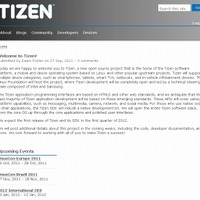 「Tizen（タイゼン）」プロジェクトサイト（画像）