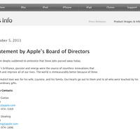 アップル取締役会の声明文……スティーブ・ジョブズ死去を受けて 画像