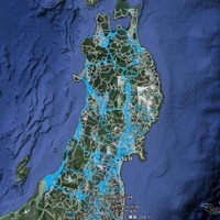 東日本大震災でのインターナビによる取り組み「通行実績情報マップ」（イメージ）