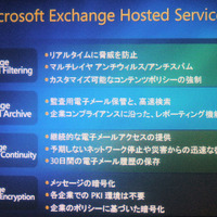 Exchange Hosted Services のサービス群。