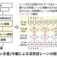 図-4 レーン多重/分離による送受信レーンの関係