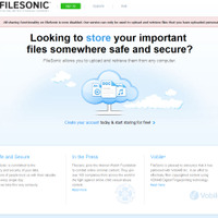 FileSonicのウェブサイト。