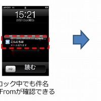 ロック中の画面表示をオンにしている場合の着信イメージ