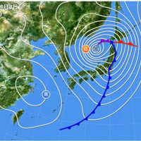 日本気象協会が発表した3日午後9時の予想天気図