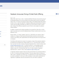 Facebook、18日の上場を正式に発表---公開価格は想定内最高の38ドル 画像
