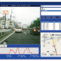 録画映像や走行データをパソコンで表示するイメージ