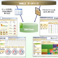 次世代BIツール「QlikView」で、SMILE BSのテーブルを横断的にView表示。ダッシュボードで会計・販売・給与などの細かい分析をカバー