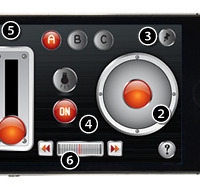 タッチ画面で表示される操作ボタンのイメージ（iPhoneは別売）