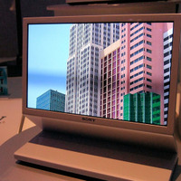 　液晶、プラズマ、SEDに続く、薄型ディスプレイとして開発が進められている「有機LEディスプレイ」。2007 International CESでは、ソニーが展示をしている。