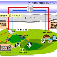 遠隔地からの放牧牛の飼育管理イメージ図
