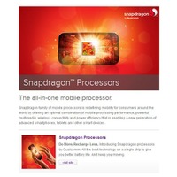 「Snapdragon S4」シリーズのホームページの画面