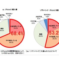 iPhone 5　通信会社選択の満足度に関する調査