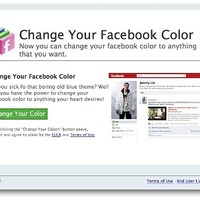 「Change your Facebook Color (Facebook の色を変えよう)」というタイトルのページ