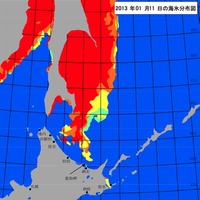 北海道地方海氷情報第7号（2013年1月11日16時35分、札幌管区気象台発表）より