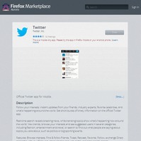 Firefox Marketplaceの「Twitter for Firefox OS」ページ