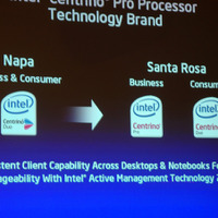 　インテルは9日、モバイルPC用の新プラットフォーム・開発コード名「Santa Rosa（サンタローザ）」を正式発表した。同プラットフォームは「Centrino Pro」「Centrino Duo」の2ブランドで展開される。