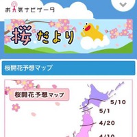 お天気ナビゲータ「桜開花・満開予想」