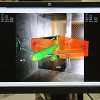 JAXAが4月に発表した、従来の風洞とCFDシミュレーションを組み合わせたデジタル/アナログ・ハイブリッド風洞システム「DAHWIN」の画面の1つ