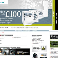 Siemens Appliancesのホームページ