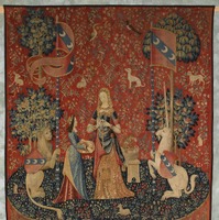 タピスリー《貴婦人と一角獣「嗅覚」》 （部分）1500年頃　羊毛、絹フランス国立クリュニー中世美術館所蔵