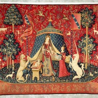 タピスリー《貴婦人と一角獣「我が唯一の望み」》 （部分）1500年頃　羊毛、絹フランス国立クリュニー中世美術館所蔵