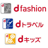 「d fashion」「dトラベル」「dキッズ」サービスアイコン・ロゴ