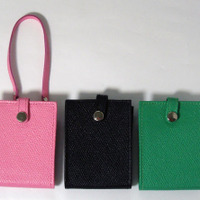 Leather Pouch Case for 3rd iPod nano（左から、ピンク/ブラック/グリーン）