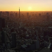 夕日の東京タワー