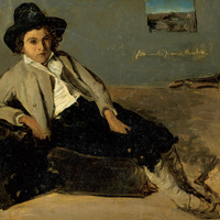 ジャン=バティスト・カミーユ・コロー≪座るイタリアの少年≫1825年頃　ランス美術館