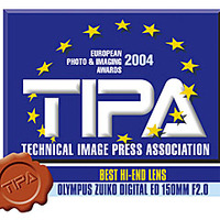 オリンパス、ZUIKO DIGITAL ED 150mm F2.0が「TIPA ベストハイエンドレンズ 2004」を受賞