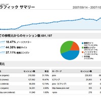 サイトの分析グラフ