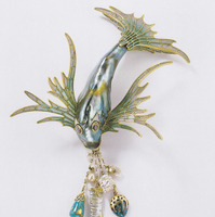 Bodice ornament, gold with enamel, turquoise, abalone pearl and mother-of-pearl