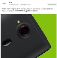 Acerが予告したGoogle+ページの投稿。カメラとボタンが見える