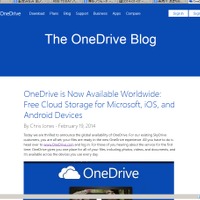 「OneDrive」の提供を告知するブログ記事