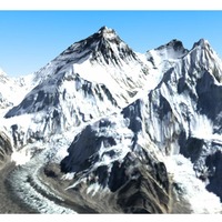 カラー処理を施したエベレストの3D地図