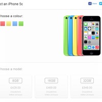 英国Apple StoreのiPhone 5c販売ページ