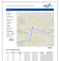 NICT が開発した周波数管理データベースの操作画面イメージ
