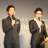 「寄生獣大好きタレント」のひとりとしてニコ生に出演するオリエンタルラジオ・中田敦彦（左）