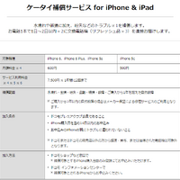 「ケータイ補償サービス for iPhone & iPad」