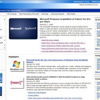 米マイクロソフトのプレスページ